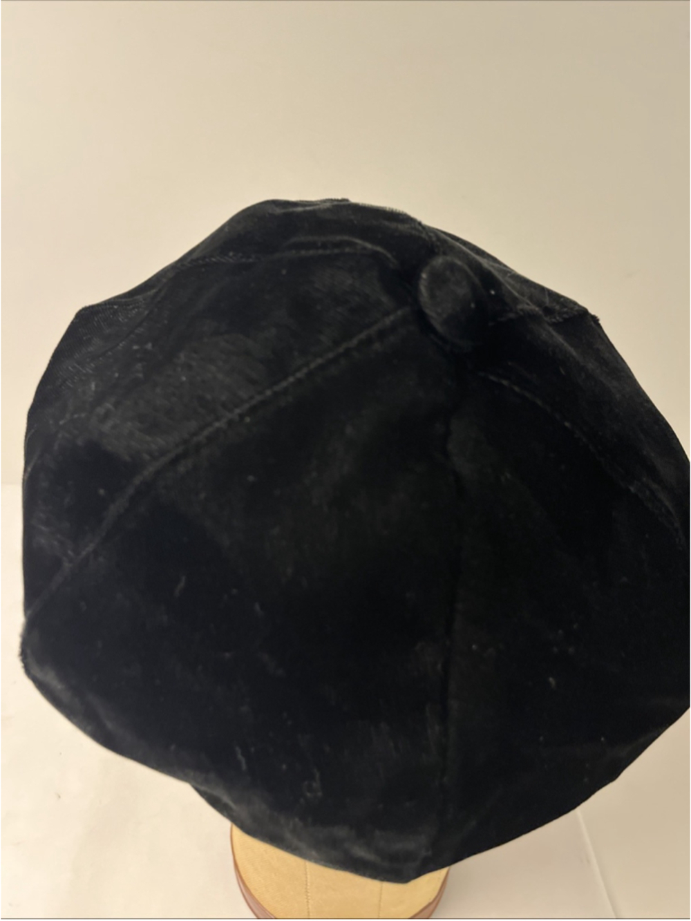 Vintage Black Velvet Equestrian Riding Cap Hat Visor Newsboy 1950s 1960s - Picture 3 of 5